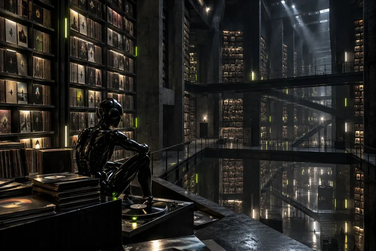 Biblioteca llena de música