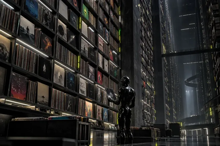 Biblioteca llena de música