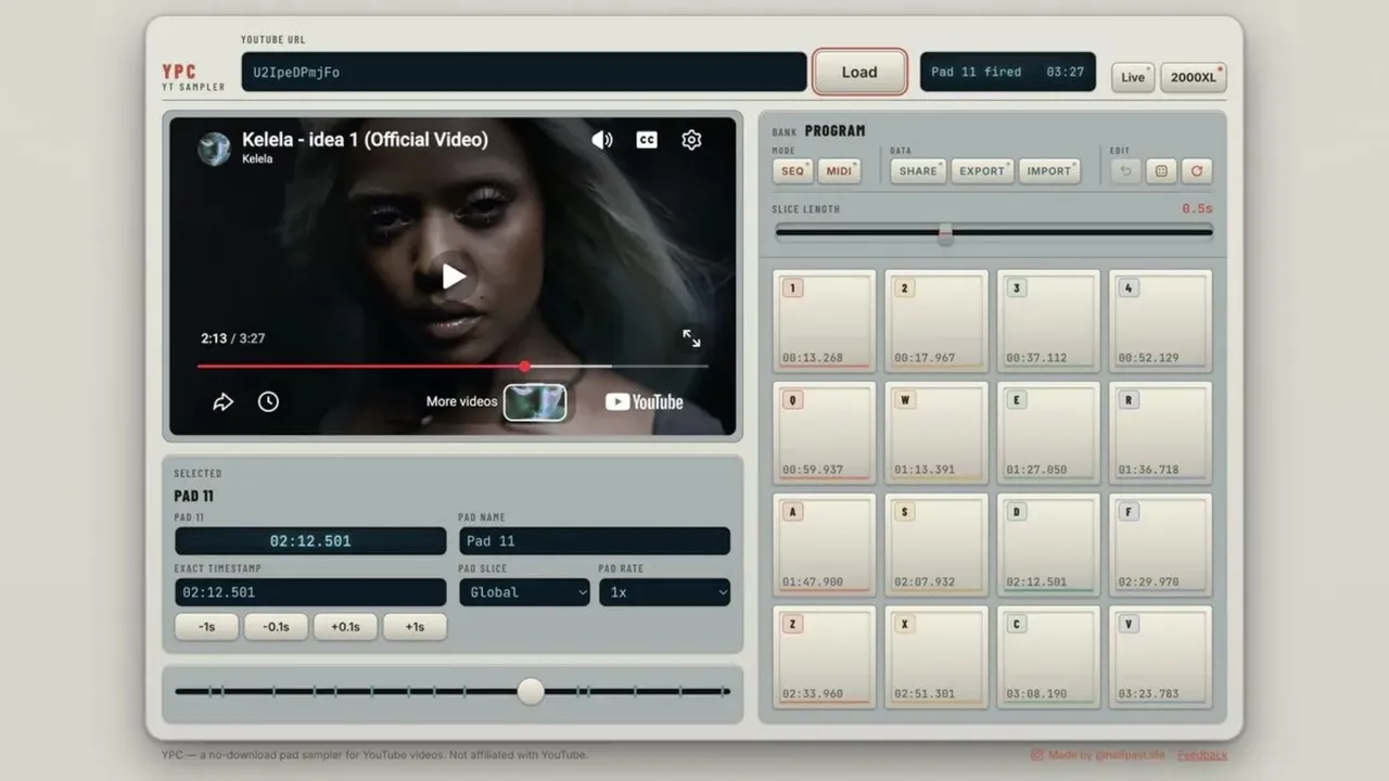 YPC, Youtube, Sample Pad